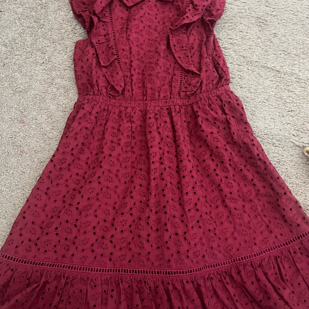 Burgundy Eyelet Dress